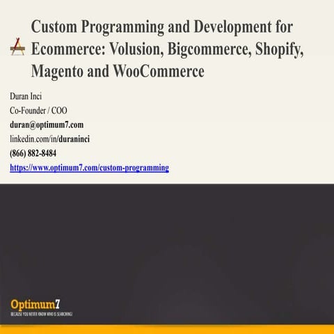 Custom Programming and Development for Volusion