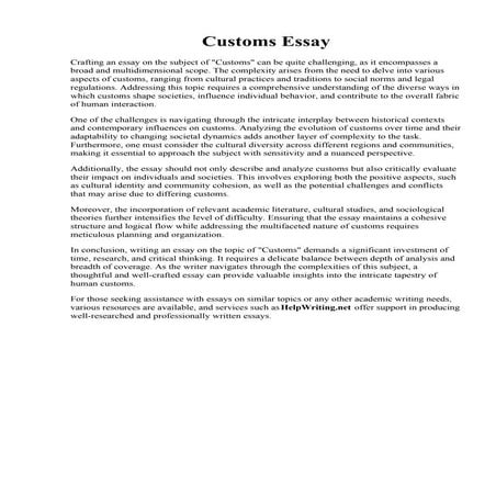 Customs Essay.pdf