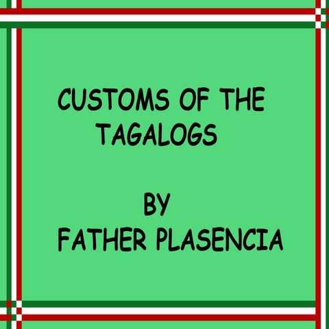 Customs of the Tagalog