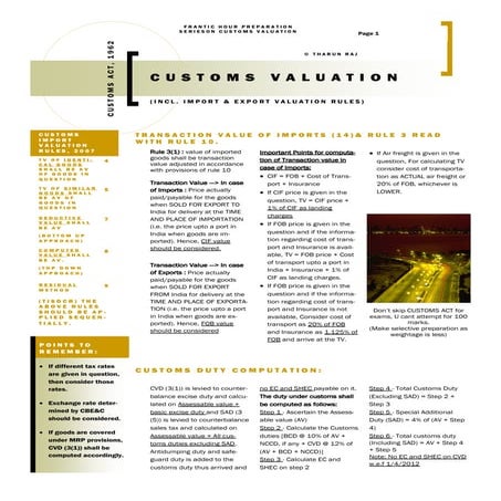 Customs valuation basics | PDF