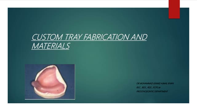 special tray in complete denture | PPTX