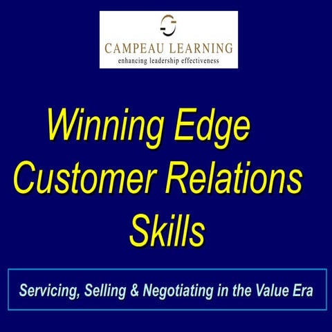 Winning Edge Customer Relation Skills