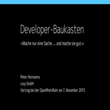 Cusy Developer-Baukasten