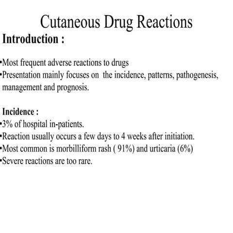 Cutaneous drug reactions