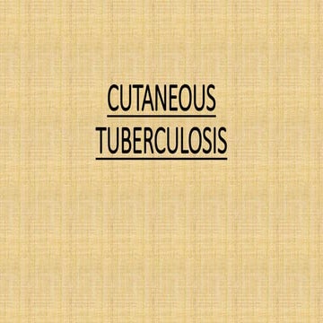 Cutaneous tuberculosis