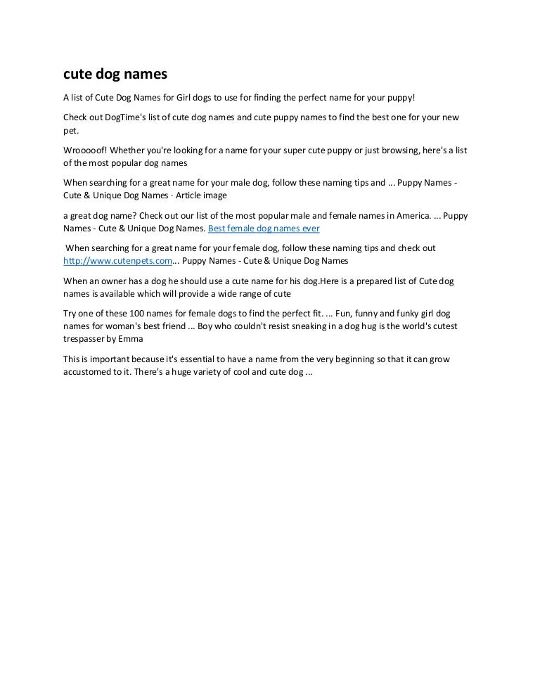 best female dog names