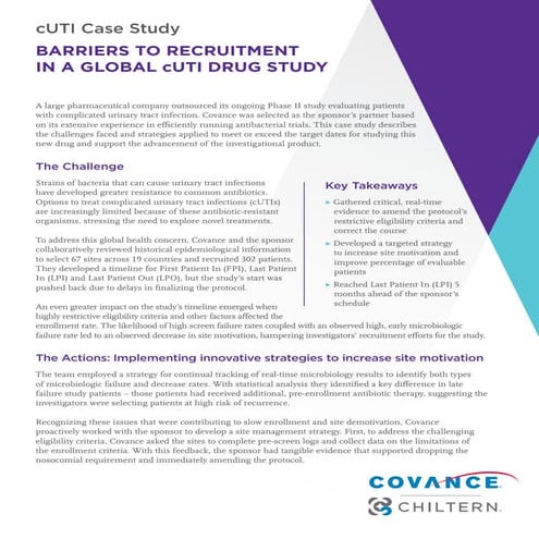 Barriers to Recruitment in a Global cUTI Drug Study Case Study | PDF