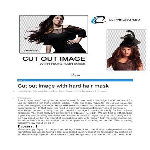 Cut out image with hard hair mask