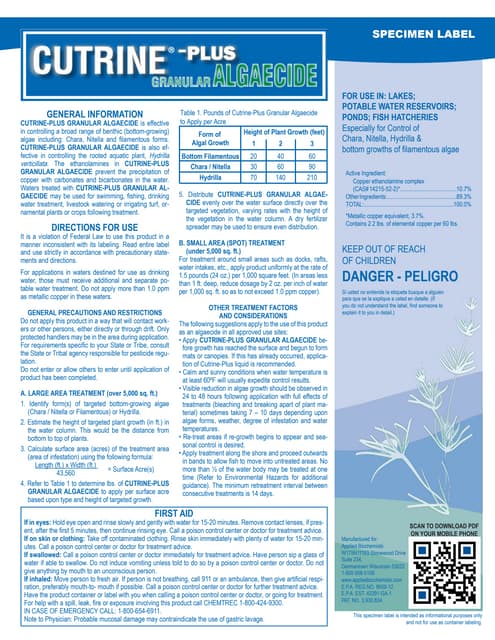 CUTRINE-PLUS GRANULAR ALGAECIDE