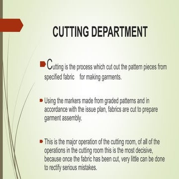 Cutting department