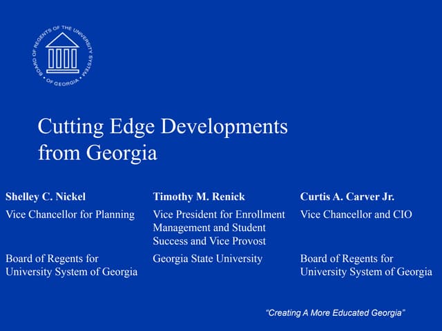 Cutting Edge Developments from Georgia