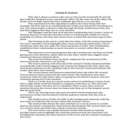 ‘Cutting it’ analysis