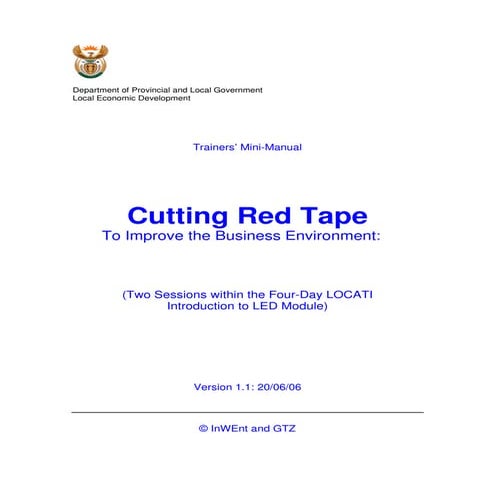 Cutting Red Tape To Improve the Business Environment