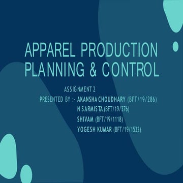 Cutting Room Capacity Planning and Apparel Production Process