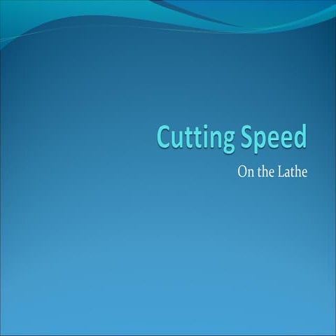 Cutting speed for turning