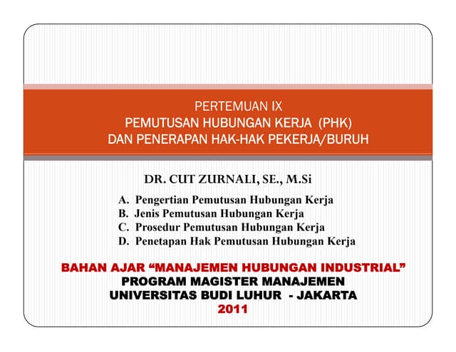 Pemutusan hubungan kerja