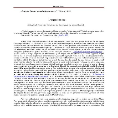 Cuvantul lui dumnezeu despre botez