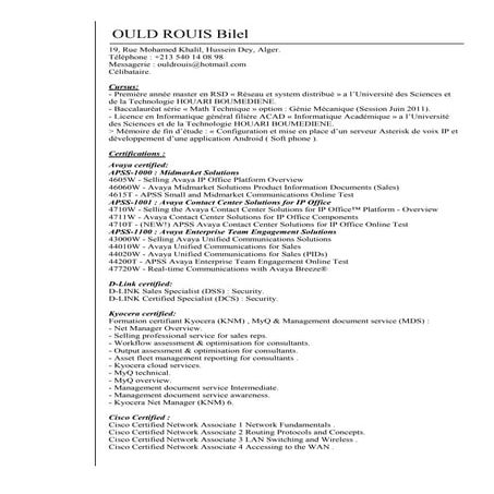 Curriculum vitae - CV