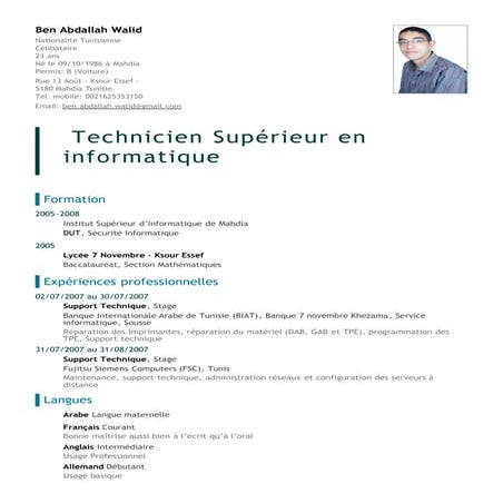 CV Ben Abdallah Walid
