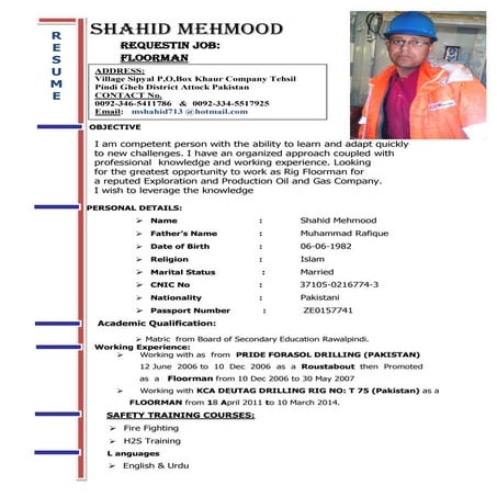 Cv. floorman | PDF