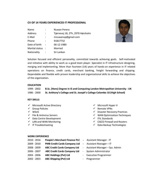 Curriculum Vite | DOCX | IT and Internet Support | Internet