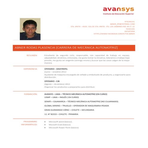 Curriculum de david martel arce | DOCX