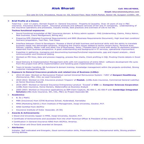 Cv alok bharati