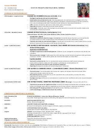 Exemple cv chef de projet r&d Exemple cv chef de projet r&d