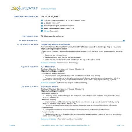 Cv europass-20190831-nghiem-en