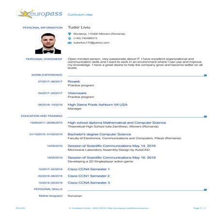 Europass CV Format | DOCX