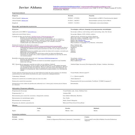 CV Javier Aldana