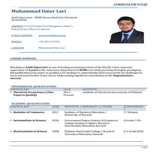 CV Ali Hassan Saleem ACCA | DOCX