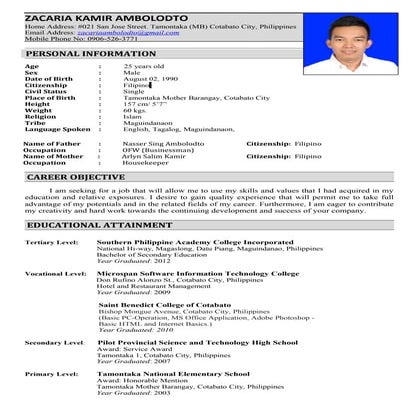 Cv new revised 2016 | DOC