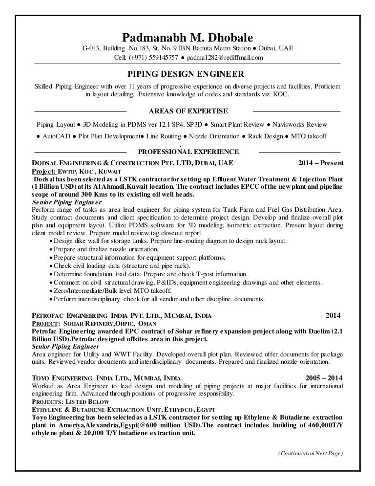 cv piping engineer cv piping engineer