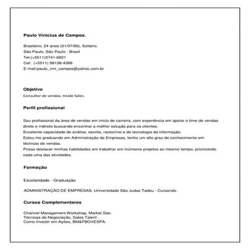Cv  paulo vinicius de  campos