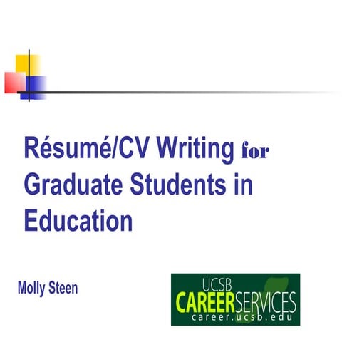 CV/Resume Writing Workshop by Molly Steen