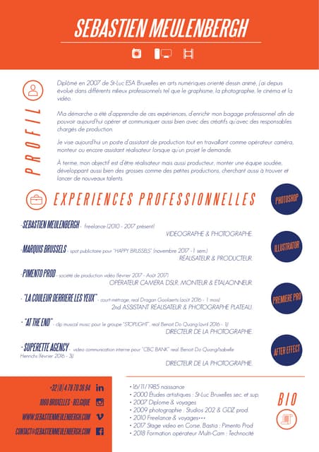 Cv Assistant Production Cameraman Sebastien Meulenbergh 2018