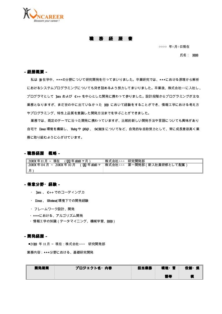 Mẫu Cv Tiếng Nhật Cho Lập Trinh Vien