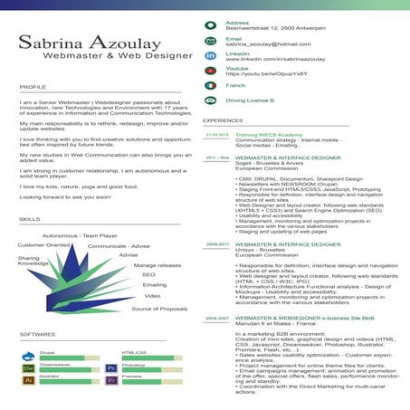 Cv -Webmaster-Webdesigner-Communication Web-Strategy-Internet mobile-Emailing...