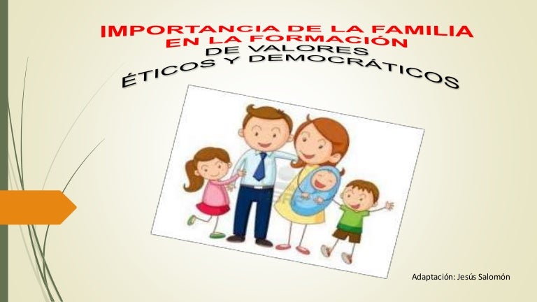 Formación de la familia en valores y moral ética
