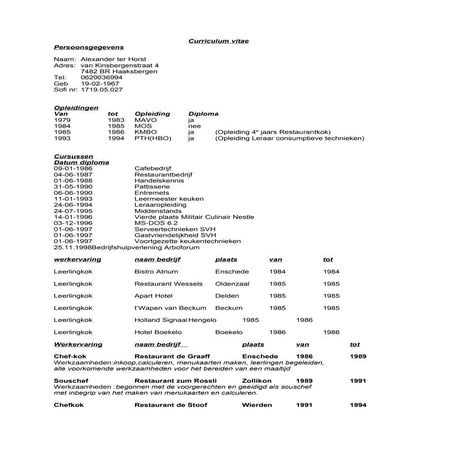 Cv robin rijnders (robin rijnders) | PDF