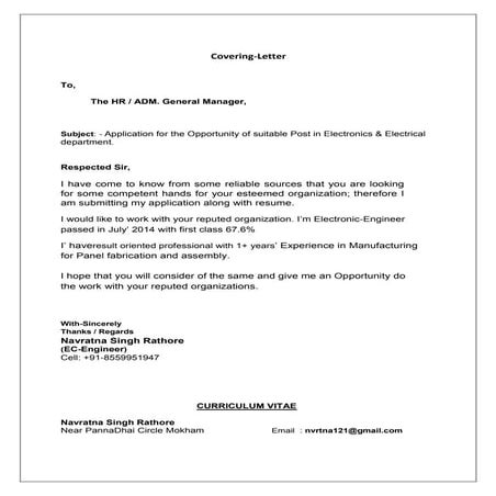 sample of application letter for one year industrial training