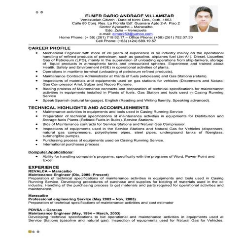 Cv (english) Elmer Andrade