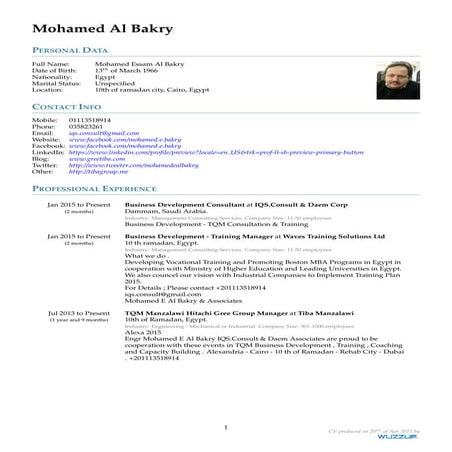 Mohamed e al bakry cv 20 04 2015