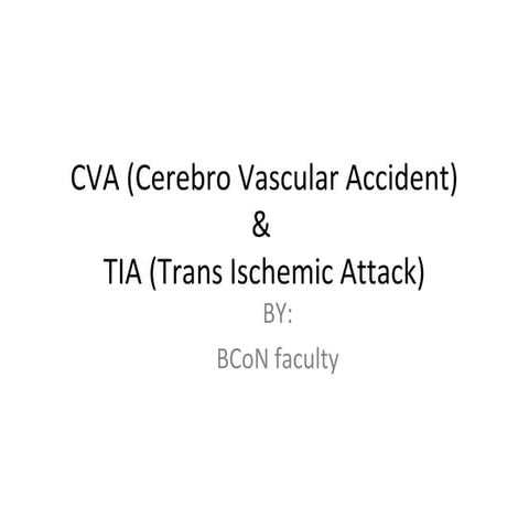 Cva (cerebro vascular accident) | PPT