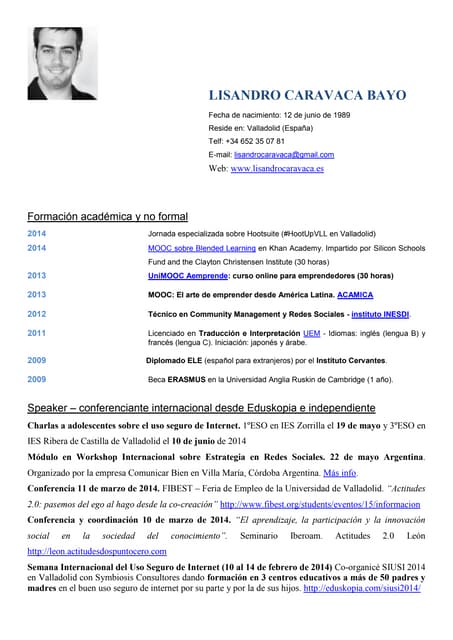 Cv actualizado lisandro caravaca