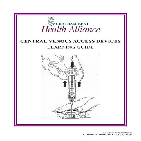 Central Venous Access Device Learning Package