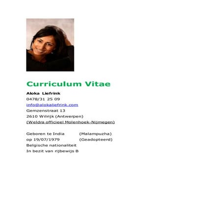 Cv aloka liefrink   april 2016
