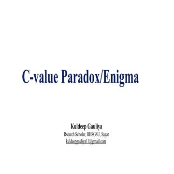 C Value Paradox/Enigma and Cot Curve Analysis