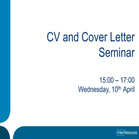 Cv and cover letter presentation